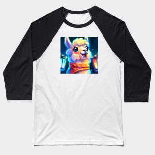 Cute Llama Drawing Baseball T-Shirt